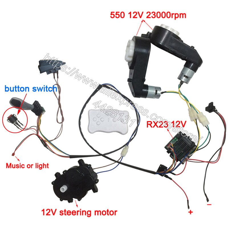 Cables y accesorios para coches eléctricos para niños, repuestos para coche eléctrico para montaje de bricolaje, cables y caja de cambios, juego completo - Imagen 2