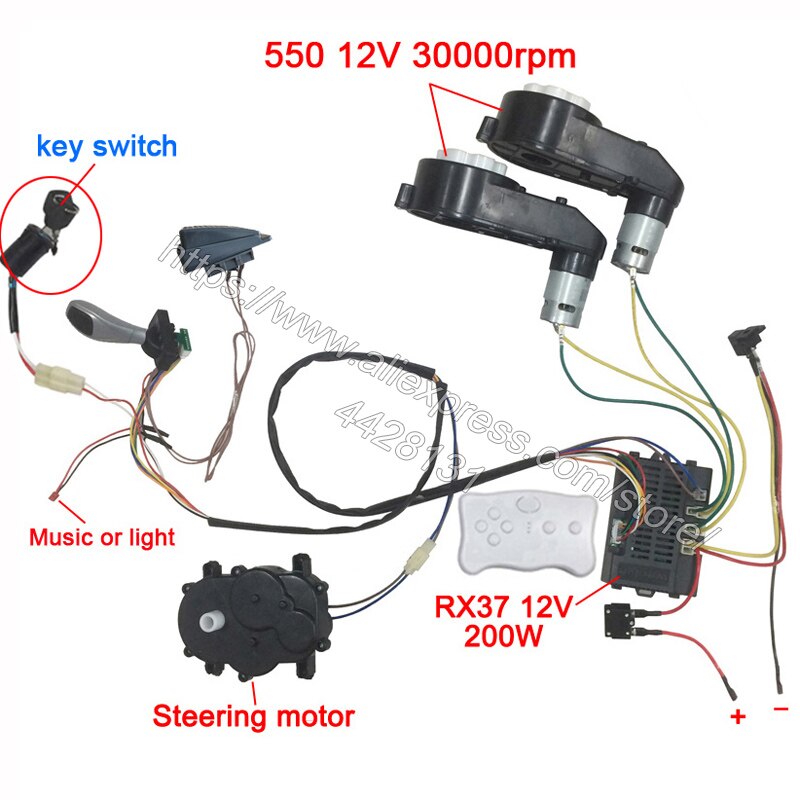 Cables y accesorios para coches eléctricos para niños, repuestos para coche eléctrico para montaje de bricolaje, cables y caja de cambios, juego completo - Imagen 3