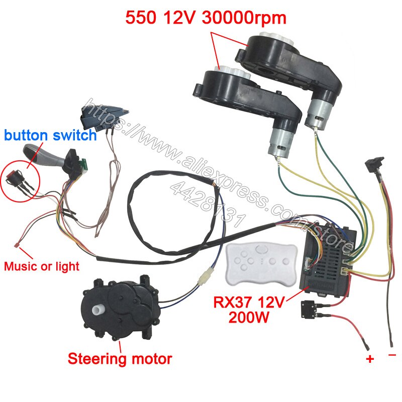 Cables y accesorios para coches eléctricos para niños, repuestos para coche eléctrico para montaje de bricolaje, cables y caja de cambios, juego completo - Imagen 4