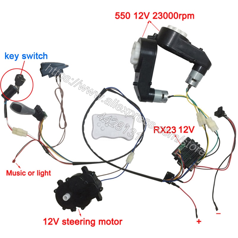 Cables y accesorios para coches eléctricos para niños, repuestos para coche eléctrico para montaje de bricolaje, cables y caja de cambios, juego completo