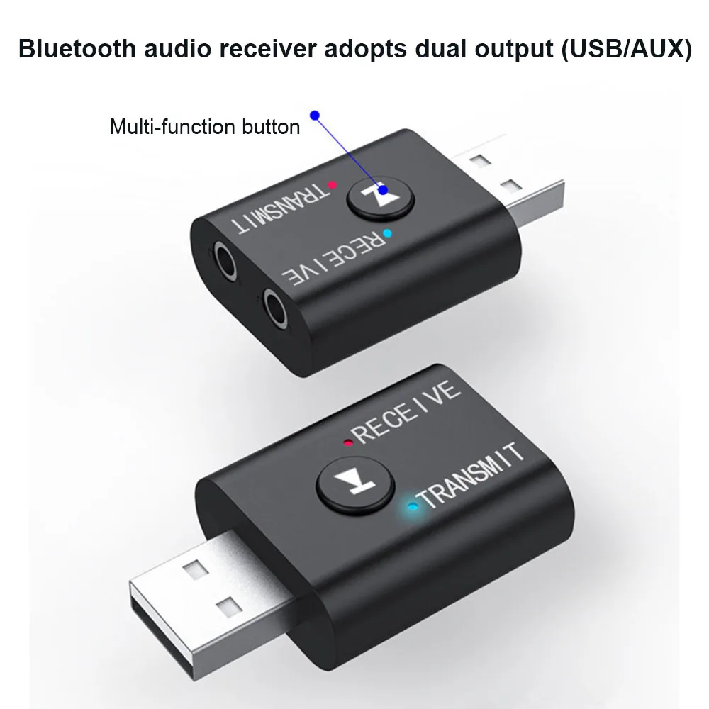 Adaptador inalámbrico Bluetooth 5,0, transmisor USB 2 en 1 para ordenador, TV, portátil, altavoz, auriculares, receptor Bluetooth - Imagen 4