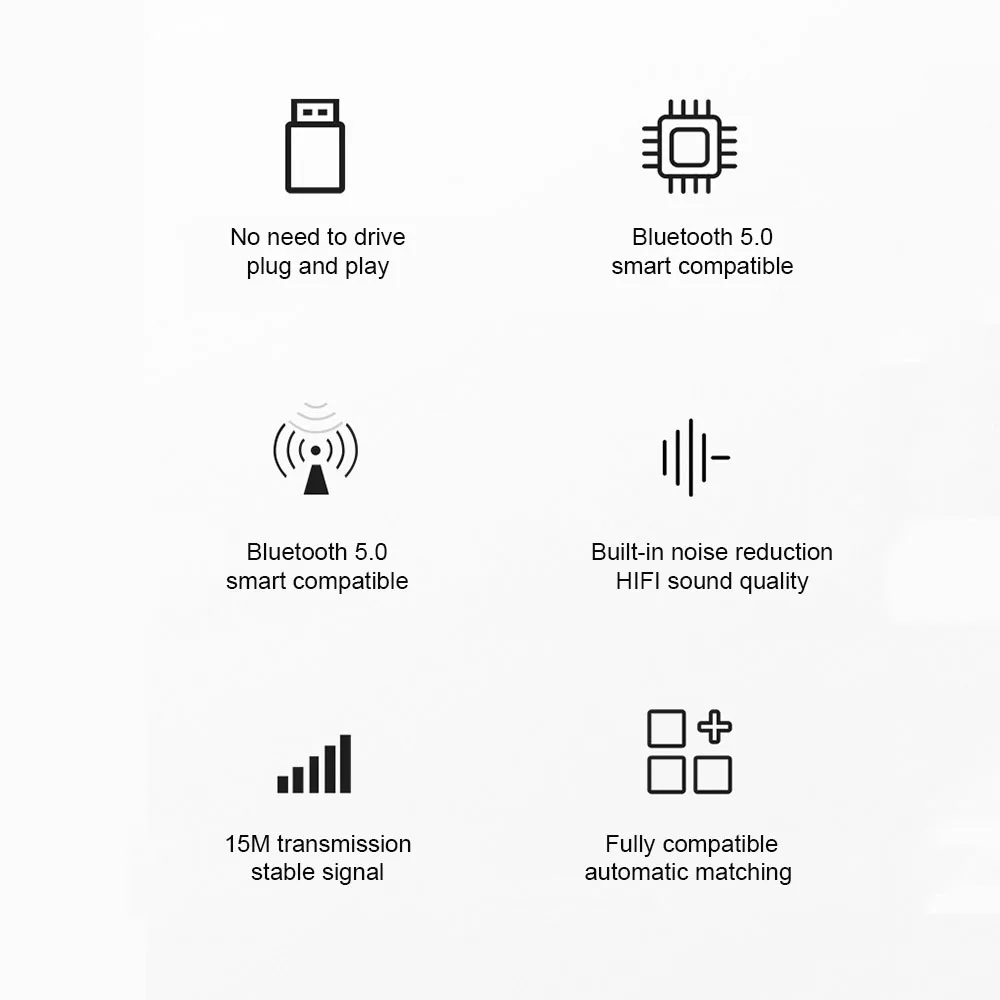 Adaptador inalámbrico Bluetooth 5,0, transmisor USB 2 en 1 para ordenador, TV, portátil, altavoz, auriculares, receptor Bluetooth - Imagen 6