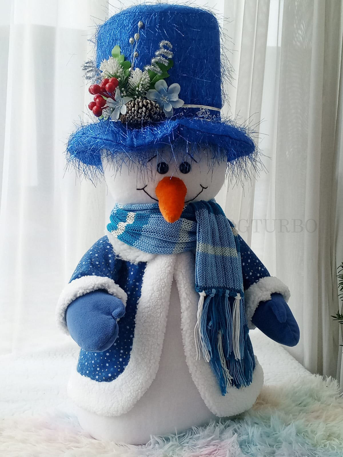 Muñecos de nieve grandes de 60CM, adornos de pie, estatuilla de Nieve, decoración navideña para el hogar, adornos navideños - Imagen 2