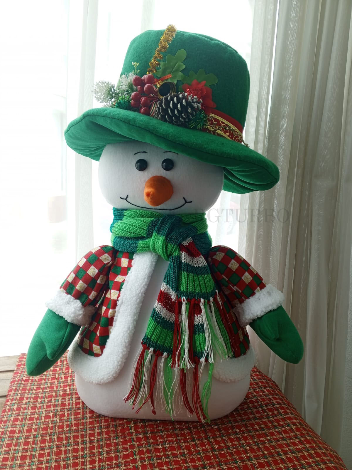 Muñecos de nieve grandes de 60CM, adornos de pie, estatuilla de Nieve, decoración navideña para el hogar, adornos navideños - Imagen 3