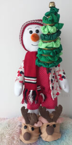 Muñecos de nieve grandes de 60CM, adornos de pie, estatuilla de Nieve, decoración navideña para el hogar, adornos navideños