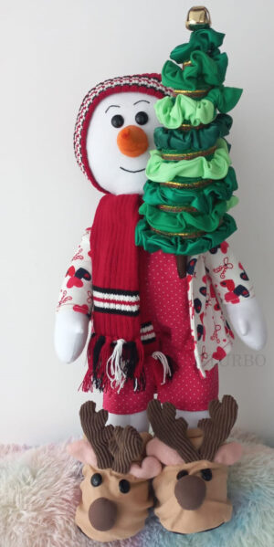 Muñecos de nieve grandes de 60CM, adornos de pie, estatuilla de Nieve, decoración navideña para el hogar, adornos navideños