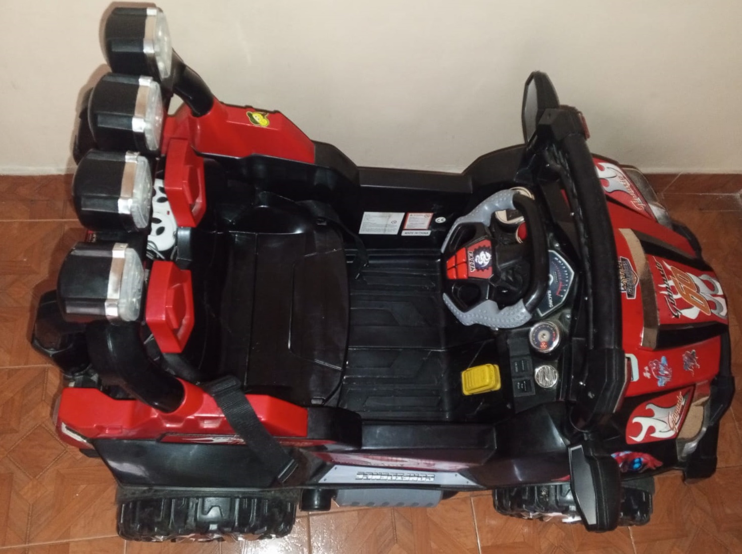 Carro eléctrico montable para niños, 4 ruedas, Juguete tipo coche con luces LED Vehículo de juego con control remoto - Imagen 3